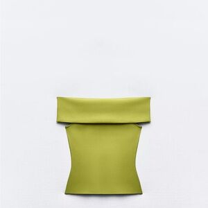 Zara Lime Green Strapless Top